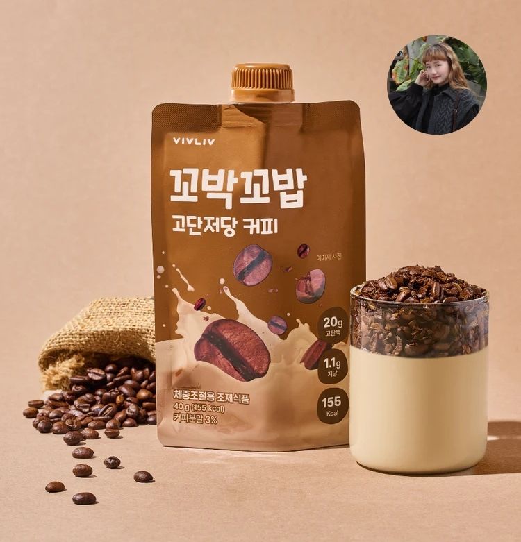 VIVLIV低糖高蛋白便攜式手搖奶昔40g 7入 (咖啡口味）