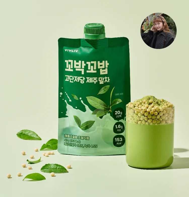 VIVLIV低糖高蛋白便攜式手搖奶昔40g 7入 (濟州抹茶口味）